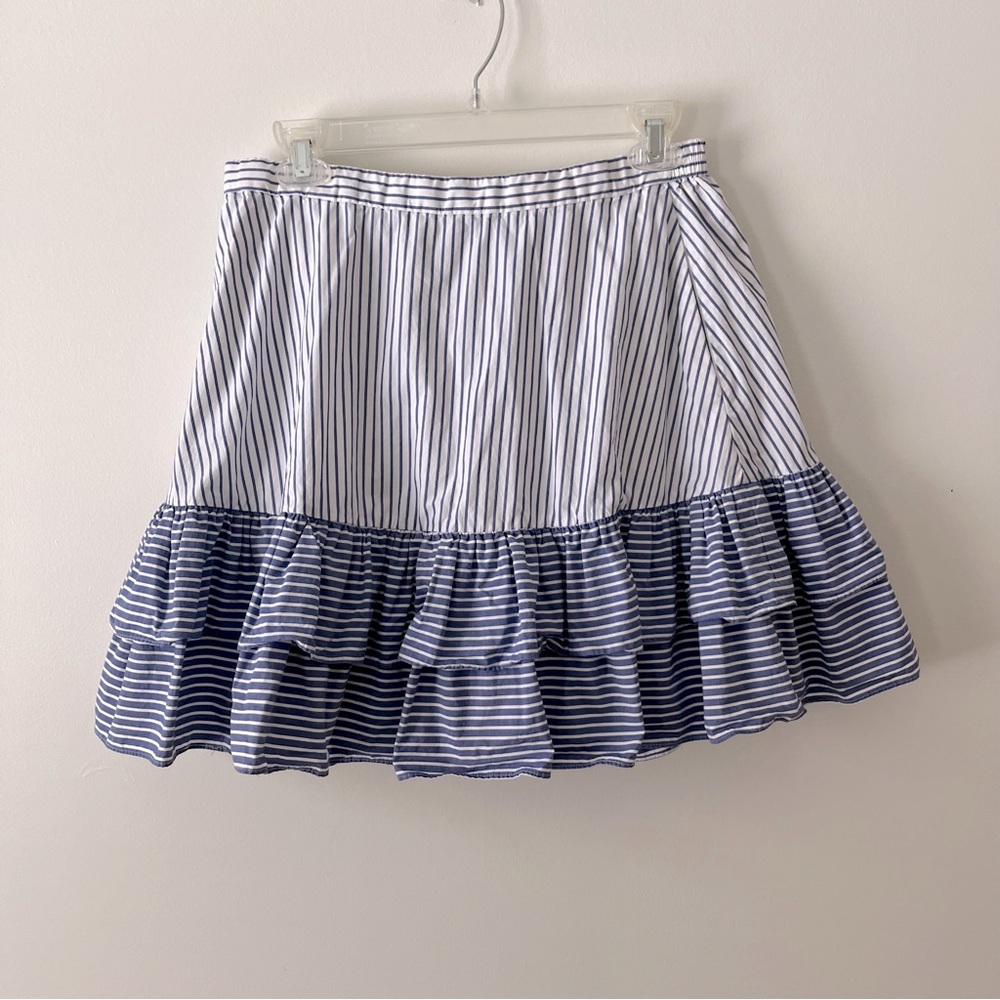 J. Crew Striped Ruffle Skirt 8